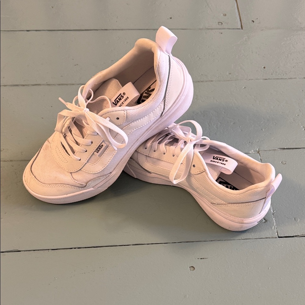 Vans Classic White Lace-Up Sneakers womens 9.5